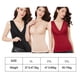 thumbnail image 4 of Qarigey Chaleco térmico para mujer, cuello en V, sin mangas, Color sólido, terciopelo, Top básico para mujer, ropa interior cálida para Camisetas sin mangas Vino Tinto XL, 4 of 6