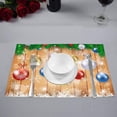 thumbnail image 3 of MKHERT Xmas Decoration Christmas Fir and Christmas Balls Placemats Table Mats for Dining Room Kitchen Table Decoration 12x18 inch,Set of 6, 3 of 4