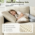thumbnail image 5 of Patbrela 106" Sectional Sofa for Living Room, L-Shaped Modular Sectional Couch with Deep Seat, Corduroy Cloud Oversized Boneless Sofa No Assembly, Beige, 5 of 9