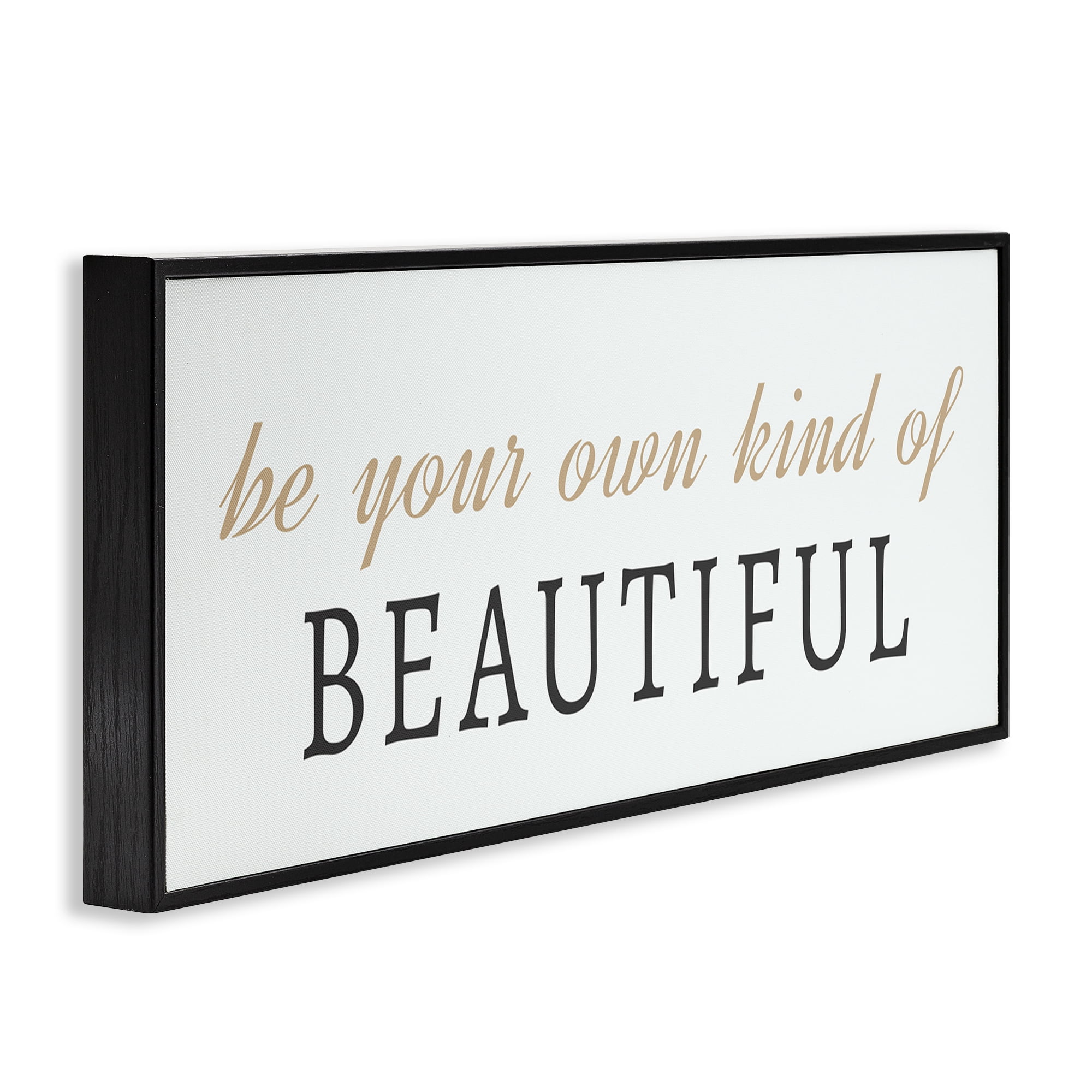 Stupell Industries Own Kind Of Beautiful Typography Painting Black Framed Art Print Wall Art, 30 x 13