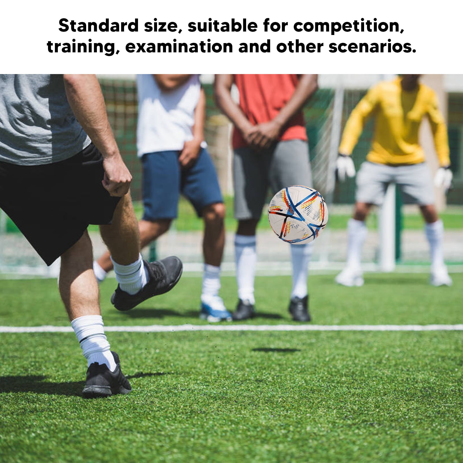 NFTIGB Premium PU Soccer Ball Size 4 Football Training Balls for Adult and Youth Professional Team Match Play Colorful Bright Pattern Design (7.87 inches / 20 cm) Great for Outdoor Sports