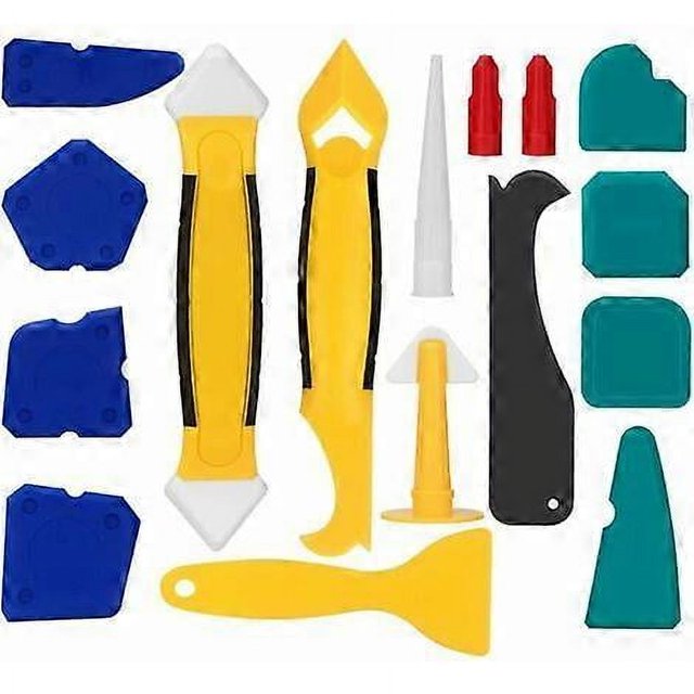 ZHAOCHENG Alisador de lechada de silicona kit de 16 piezas herramientas de calafateo para baño y cocina