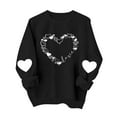 thumbnail image 6 of FAWUUDO Valentines Day Shirts Women Valentine Crewneck Sweatshirts Love Heart Sweatshirt Valentine's Long Sleeve Tops Black M, 6 of 9