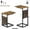 Rustic Brown, variant on sasyxdc C Shaped End Table 33"Tall Side Table for Couch Adjustable Sofa Table Small Couch Side Tables Slide Under Recliner TV Tray Arm Tables with Metal Frame for Living Room Bedr
