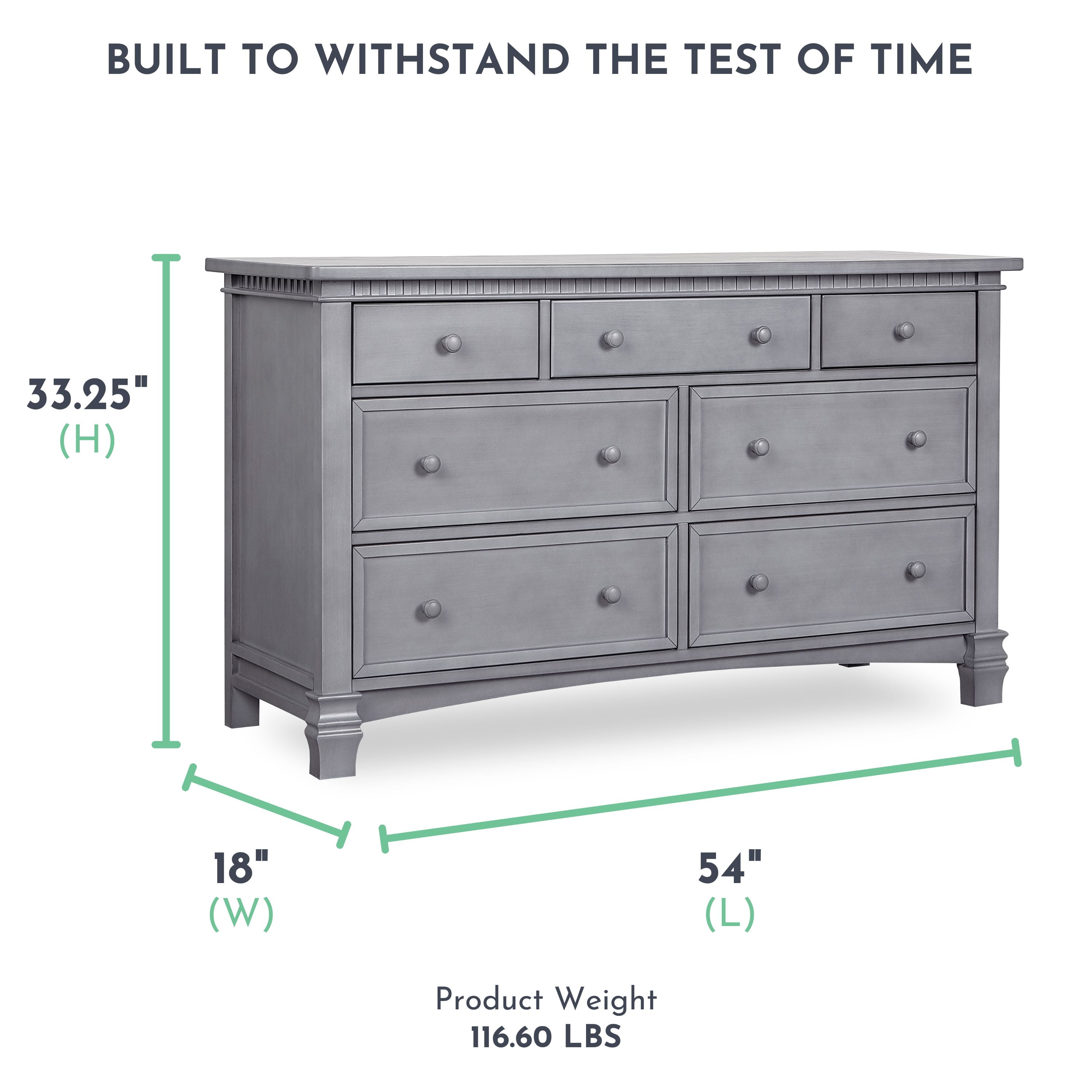 Evolur Cheyenne and Santa Fe Double Dresser Storm Grey Walmart