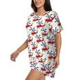 thumbnail image 2 of Susaid Cartoon Helicopter Print Women's Pajama Set, Button-Up Sleepwear with Elastic Waist Shorts, Perfect for Lounging, Yoga, Beach, and Casual Wear-4X-Large, 2 of 7