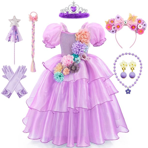 Vestido de capas de Encanto Isabella para niñas, disfraz de cumpleaños, disfraz de princesa de Halloween, ropa esponjosa, vestido elegante para niños Fivean unisex