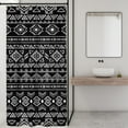 thumbnail image 4 of Small Stall Black White Boho Shower Curtain Bohemian Geometric Tribal Retro Western Aztec 36Wx72H Inch Abstract Minimalist Simple Fabric Decor Bathroom Polyester Waterproof 7 Pack Hooks, 4 of 6