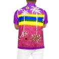 thumbnail image 2 of HAPPY BAY Men's Party Beach Hawaiian Front Pocket Shirts 7XL Violet, Palm Summer Vacation Holiday, 2 of 5