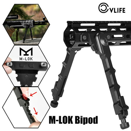 CVLIFE M-LOK Rifle Bipod, Center Height 6-8Inches, Leg Height 7.5-9 Inches, for M-LOK