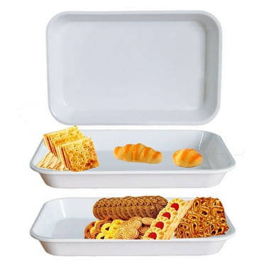 Asunby 3 Pcs Serving Tray for Entertaining, Serving Platters for Snacks, Fruit, Cookies, Dessert, 16" x 12" Platters for Serving Food, Reusable Serving Tray Plastic for Party