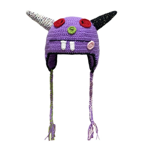 lanema Unisex Winter Devil for Shape Hat Knit Cap Keep Warm Soft Hat Casu