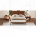 thumbnail image 3 of Mid-Century Modern Queen Size Bamboo Wood Platform Bed with Wood Slat Support, No Box Spring Needed, Easy Assembly, 3 of 10