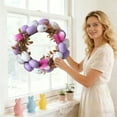 thumbnail image 2 of Easter Day Decorations for Home Easter Egg-shaped Rattan Wreath Decoration and Easter Party Garland and Holiday Decoration, New, A, 2 of 6