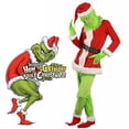 thumbnail image 1 of Born Pretty The Grinch Disfraz Halloween Cosplay Hombre Navidad Santa Fancy Dress Outfit Set, 1 of 3
