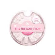 Olive & June Instant Mani Round Extra Short Press-On Nails, White, Super Stars, 42 Pieces