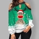thumbnail image 2 of Gibobby Blusas Termicas Dama Navidad Fuera del hombro Sudadera clásica Estampado Manga larga Invierno Suéter Sudadera Top（Verde， XXXXXL), 2 of 5