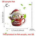thumbnail image 3 of Cheapark 2D Acrylic Cute Snowman Christmas Keychain - Adorable Durable Car/Backpack Pendant, Festive Holiday Decoration Props, 3 of 5