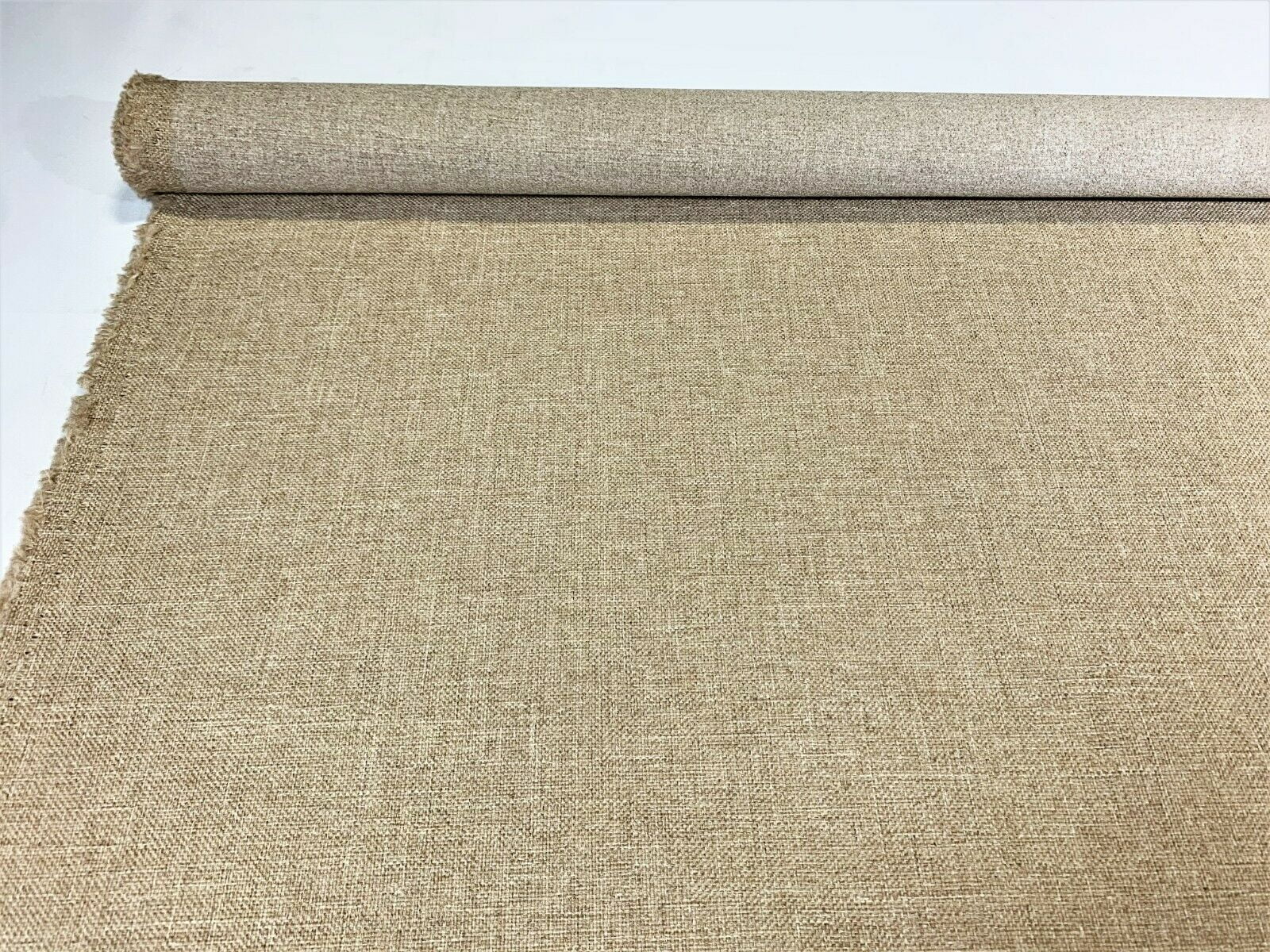Beige Tan Canvas Tweed Fabric 55"W Seat Upholstery Church Pew Auto U-5 Beige Tan Canvas Tweed Fabric 55"W Seat Upholstery Church Pew Auto U-5