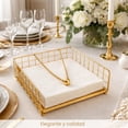 thumbnail image 3 of Servilletero De Metal Dorado Cuadrado Elegante Y Resistente Dorado cruadros, 3 of 5