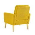 thumbnail image 4 of 2pcs Modern Accent Fabric Chair Single Sofa Comfy Upholstered Arm Chair Living Room Yellow, 4 of 7