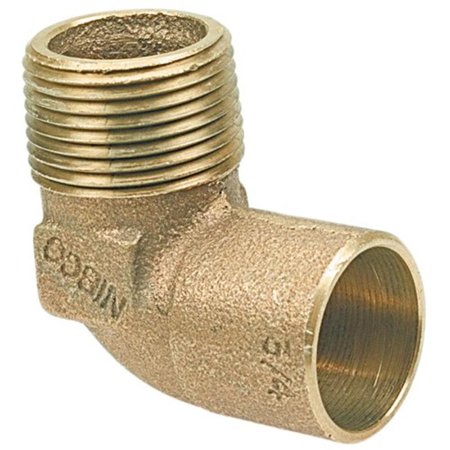 Nptf Male Elbow - Cast Bronze 90 Degree Elbow, 1/2