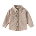 thumbnail image 2 of Toddler Boys Girls Corduroy Button Down Shacket with Collared Neck and Chest Pockets Casual Outerwear Top 3-4 Years Kids Fall Winter Coats, 2 of 4