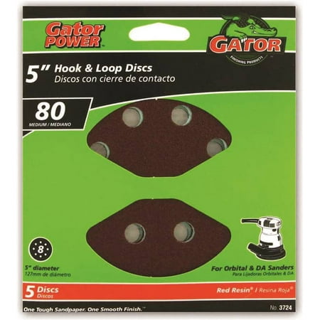 

Gator 3724 Random Orbit Sanding Disc 80-Grit Medium Grade Aluminum Oxide 5 in Dia