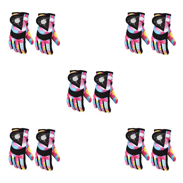 Moyic 2 piezas de guantes de nieve para niños, mitones de rendimiento prácticos antideslizantes, cómodos suministros de snowboard para niños y parquet L 5piezas Moyic CBP221123