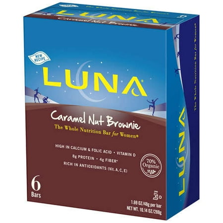 Luna Bar, Whole Nutrition Bar, Caramel Nut Brownie, 10.14 Oz