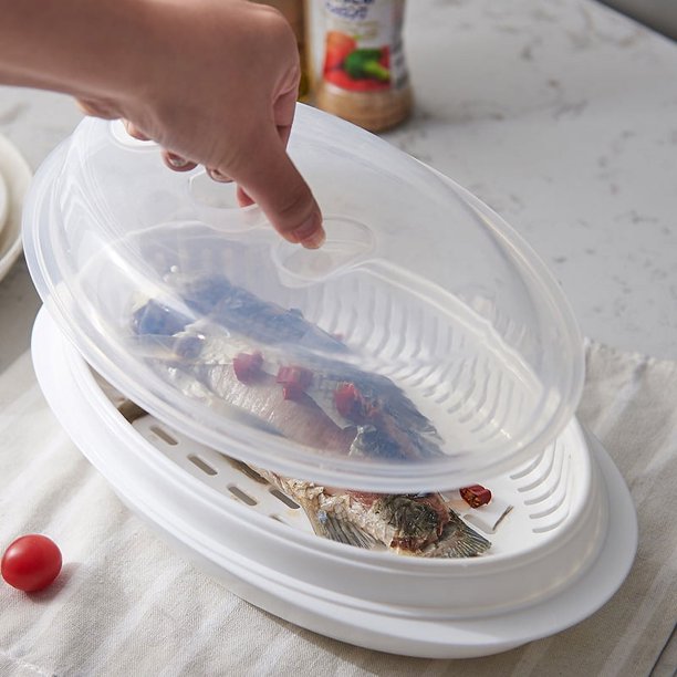 Vaporera Para Microondas | Recipiente De PP, 16.5x12x10 Cm, Ideal Para Verduras, Arroz Y Comidas Saludables