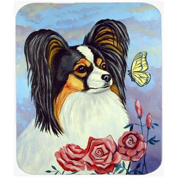 9.5 x 8 in. Papillon with Butterfly Mouse Pad, Hot Pad or Trivet