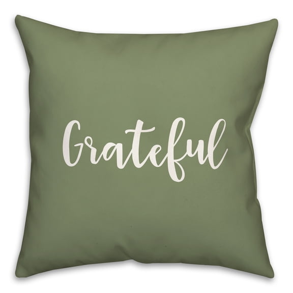 Creative Products Grateful in Green 18 x 18 Spun Poly Pillow