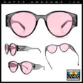 thumbnail image 2 of Womens Mod Vintage Style Thick Temple Round Hipster Plastic Sunglasses Slate - Pink, 2 of 8