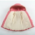 thumbnail image 4 of LYMAYTER Kids Girls Hood Jacket Toddler Medium-Length Snowsuit Outerwear Baby Thick Windproof Coat for 1-5 Years, 4 of 8