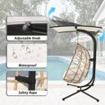 thumbnail image 2 of FKS LIFE Outdoor Indoor Double Hanging Egg Chair Swing With Stand Canopy Cushion for Patio Garden Bedroom Living Room Max 680lbs, 2 of 7
