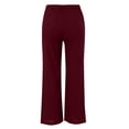 thumbnail image 5 of FhsagQ Female Women's Pants Summer Dressy Women Leisure Printing High Waisted Wide Leg Pants Fashion Drawstring Elastic Trousers Comfy Straight Leg Long Pants with Pockets Shorts Womens Pack L, 5 of 6