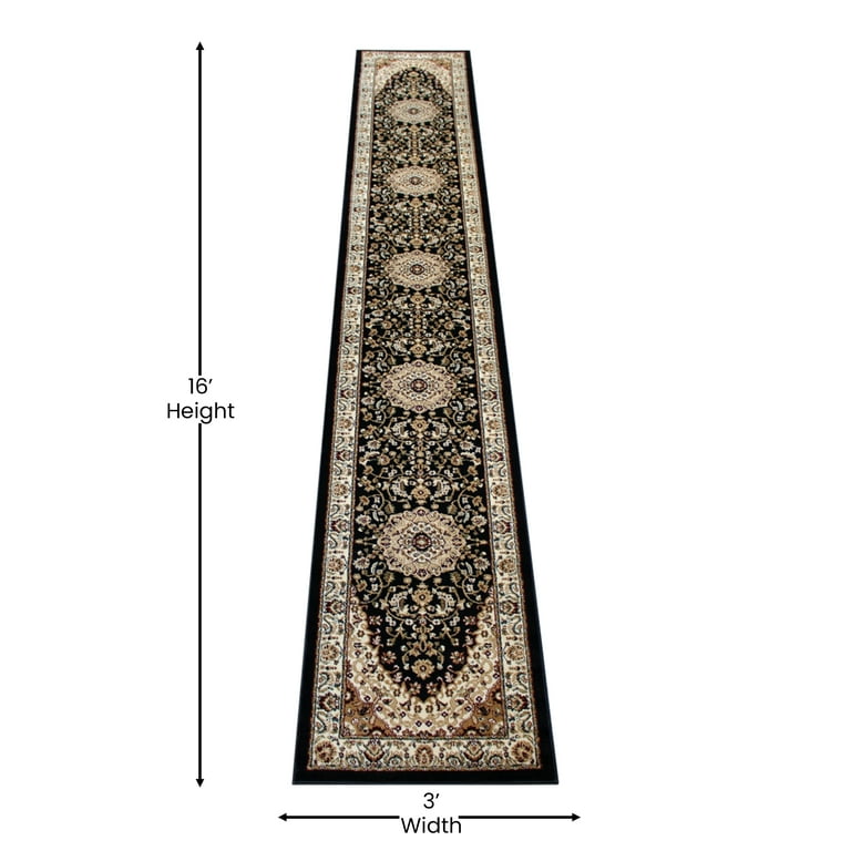 BizChair Traditional Oriental Hallway Area Rug Runner, 32 Inch X 