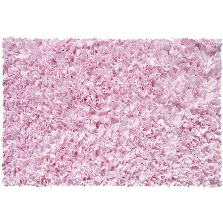 The Rug Market Shaggy Raggy Pink Area Rug, Size 22" x 34"