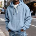 thumbnail image 2 of Mens Waffle Sweatshirts Quarter Zip Long Sleeve Hoodie Oversized Casual Loose Fit Hooded Sweatshirt Spring 2026 Outfit, 2 of 7