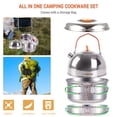 thumbnail image 2 of 304 Stainless Steel Camping Cookware Set for 1-2 People - Includes 1L Pot with Lid, 0.5L Frying Pan, 0.5L Kettle with Lid, and Storage Bag - Flat Bottom Compatible with Cassette Furnace, Gas Stove,, 2 of 6