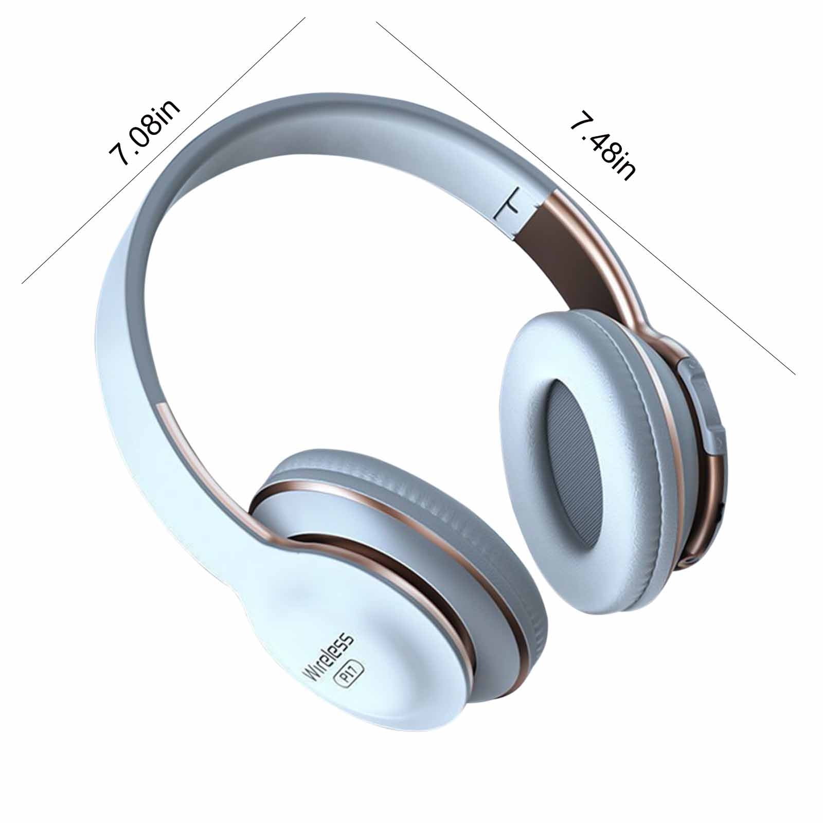 Wireless Headset with Mic for Work, Bluetooth Headset with Microphone (Environmental Noise Cancellation), Wireless Headset with USB Dongle & Charging Dock for PC/Teams/Zoom/Call Center/Home - White