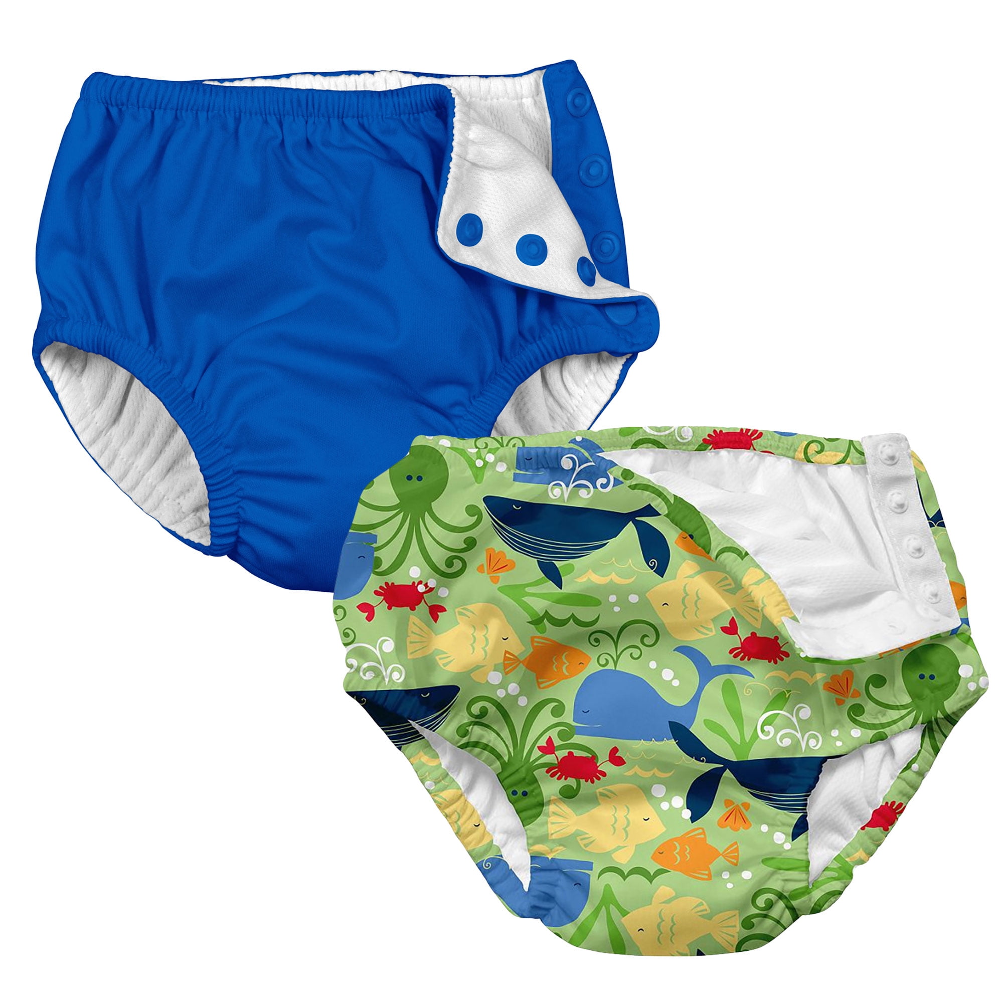 2PK Absorbent Boy Reusable Toddler Swim Diapers Sealife and Royal Blue 3T i Play 