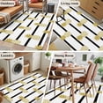 thumbnail image 6 of Yellow Pineapple Area Rugs 4x6 ft Abstract Fruit White Black Stripe Modern Washable Rug Non Slip Indoor Carpet Absorbent Floor Mat for Living Room Bedroom Dining Room, 6 of 9