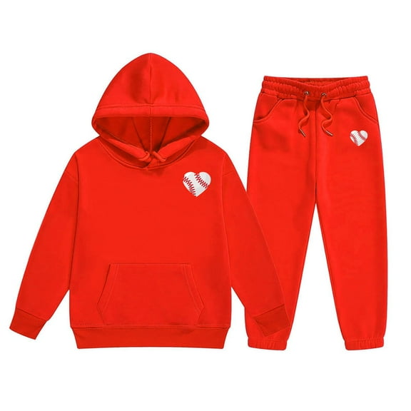 Kids Sweatsuits Girls Sweat Sets Reindeer Girls' Hoodie Set Children's Two Piece Set Medium and Small Children's Solid Color Long Sleeved Hoodie and Sweatpants