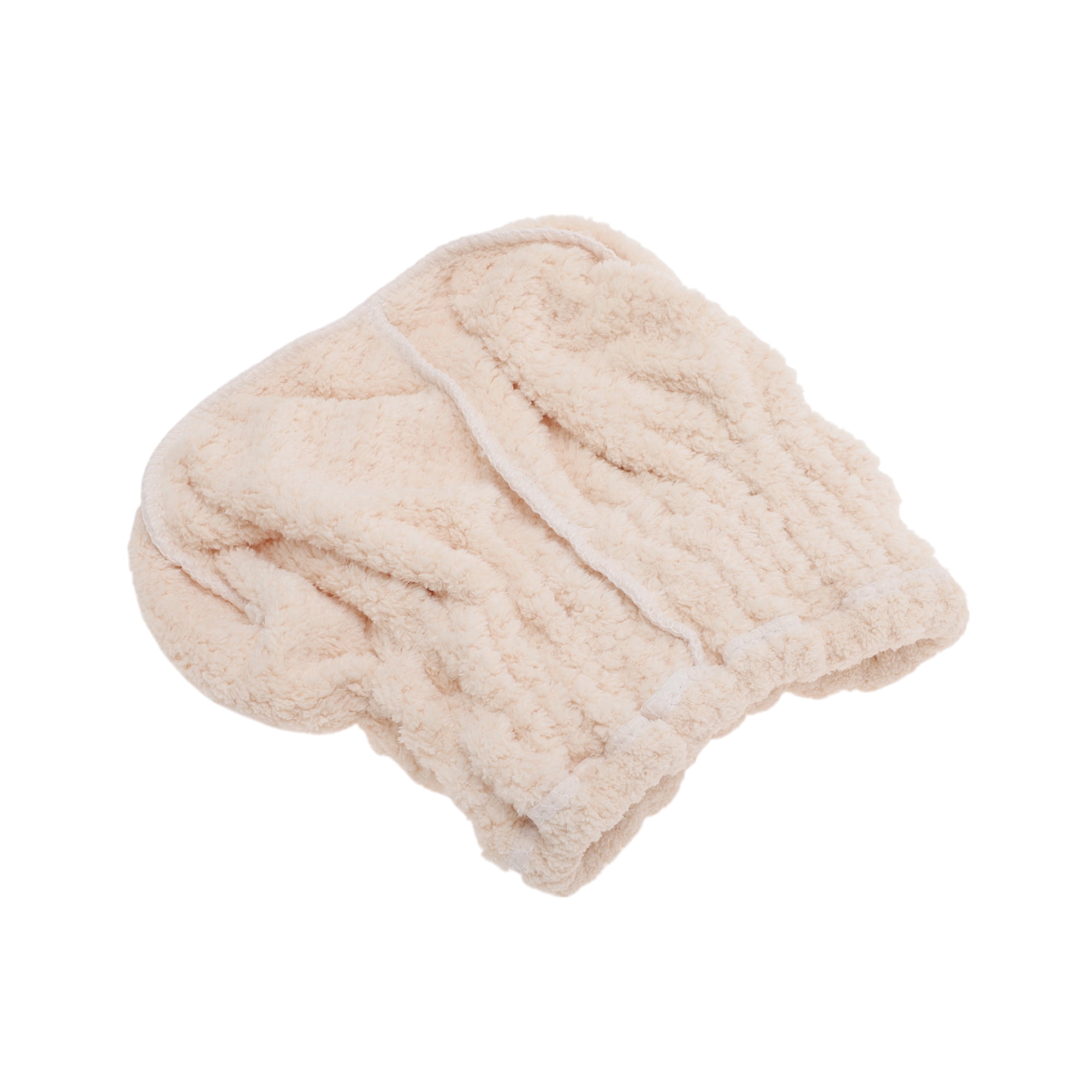Unique Bargains Water Absorbent Bow Hair Towel for Bathroom and Hotel Use Beige