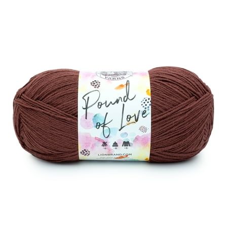 UPC: 0842093130192 | Lion Brand Yarn Pound of Love Cinnabar 1 Pound Medium Premium Acrylic Brown Yarn 1 Pack