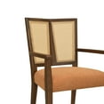 thumbnail image 4 of Euroco Wooden Arm Dining Chairs Set of 2, Modern Fabric Upholstered Kitchen Side Chairs for Living Room,Caramel & Walnut, 4 of 8