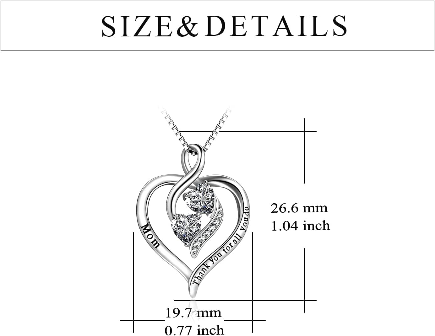 YAFEINI Mom Necklace for Women Sterling Silver mother necklace Mothers Day Birthday Jewelry Gifts for Mother Grandma 18"