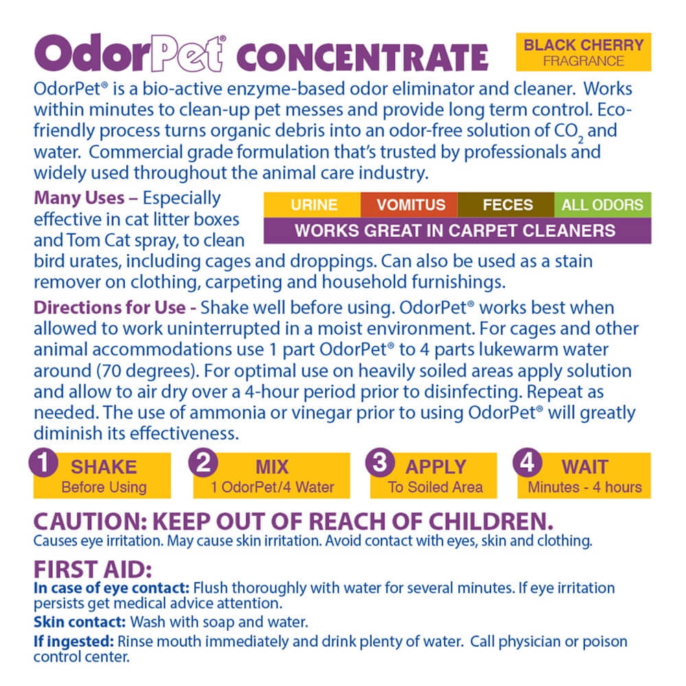 OdorPet Concentrate Stain Remover  Black Cherry ½ Gallon